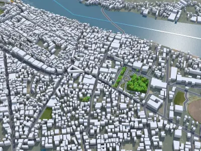 Khulna Bangladesh 20km Low-poly 3D model