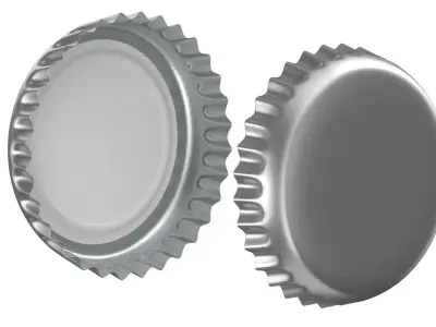 Silver bottle cap 3D model
