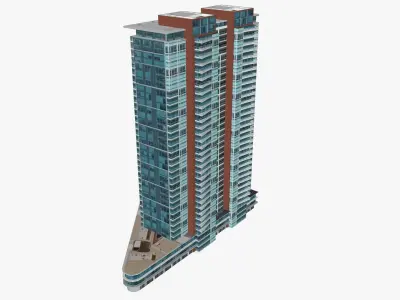 Shores skyscraper Low-poly 3D model