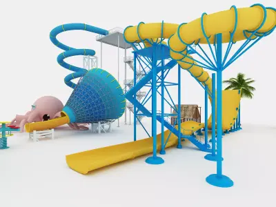 Amusement park Low-poly 3D model