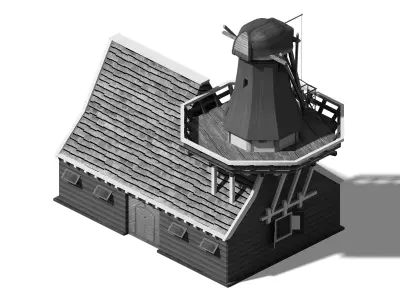 Different dimension - building - big windmill 02 3D model