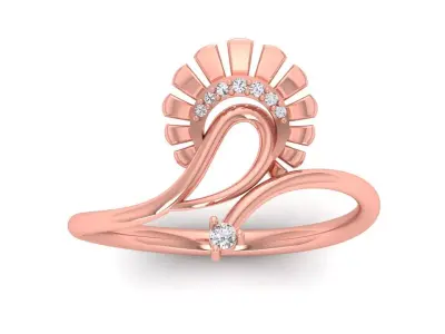 Solitaire Wedding Engagement Women Light Weight Bypass Rings 3D print model shop