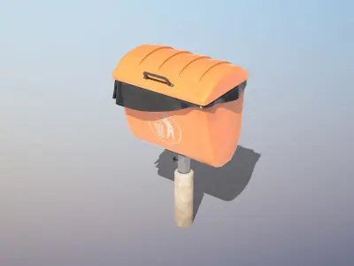 Beach Trash Can Low-poly 3D model