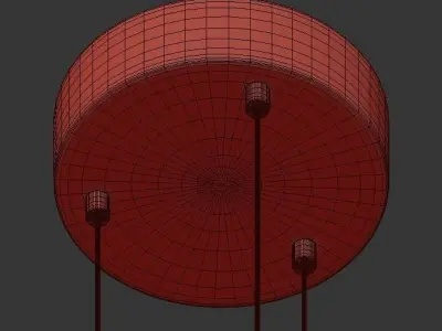 ODAAA pendant light with four rings hanging from ceiling 3D model