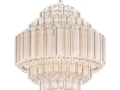 Vittoria S modern chandelier with clear glass rods 3D model