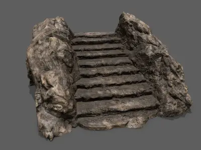 Stairs stone staircase Low-poly 3D model purchase