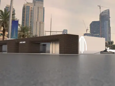 G0051 Virtual-Reality 3D Scene Archer Evtol Heliport VR Building Low-poly 3D model