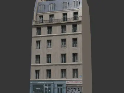 Old Paris House 003 Low-poly 3D model