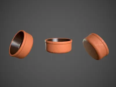 Terracotta Bowl Low-poly 3D model