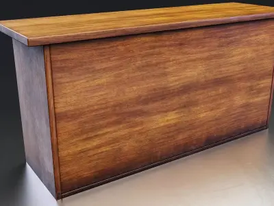 Classic Wooden Sideboard Cabinet - 1 Low-poly 3D model