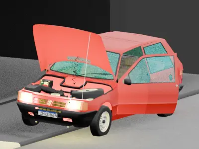 Fiat uno 1996 2 doors 3D print model