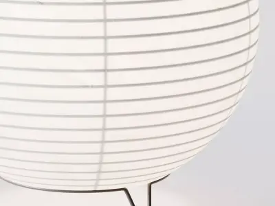  Round LED Japanese Style Lantern Rice Paper Desk Lamp 3D model