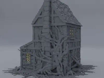 Corrupted Farmhouse Tabletop Terrain 28 mm 3D print model
