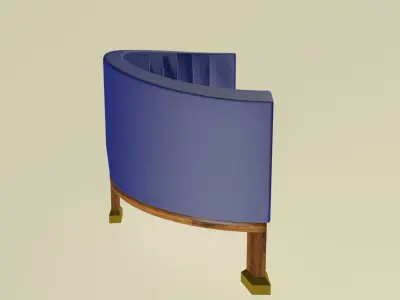 Hemicircle modern middle sofa Low-poly 3D model