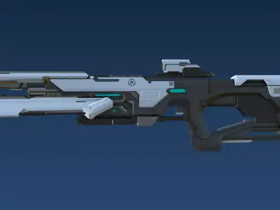 Plasma Assault Rifle Low-poly 3D model