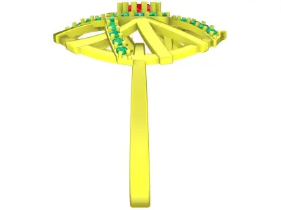 Modern Openwork Diamond Ring for Women  4869 3D print model