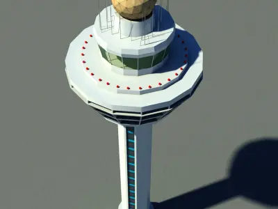 control tower Low-poly 3D model purchase