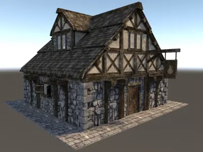 Medieval City House 01 Low-poly 3D model
