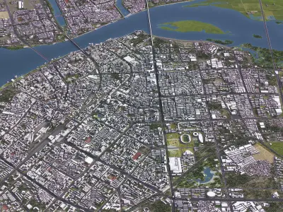 Xiangyang - 3D City Model Low-poly 3D model