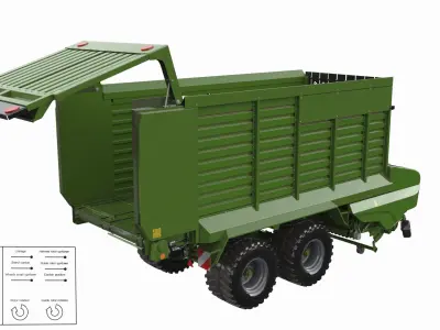  Silage Forage Wagon with Pickup Reel Green Rigged 