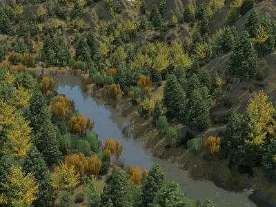 Mountain Forest Landscape 3D model