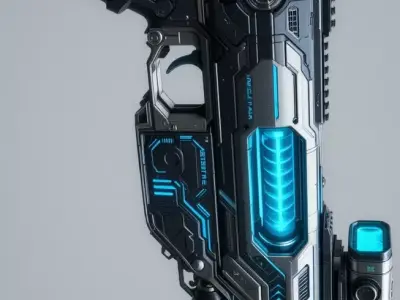 Sci-Fi Plasma Gun 3D Model  Futuristic Cyberpunk Game Ready Low-poly 3D model