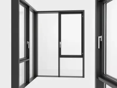 Panoramic glazing Stained glass 89 Low-poly 3D model