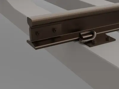 Railroad track - Railway track with concrete sleepers Low-poly 3D model