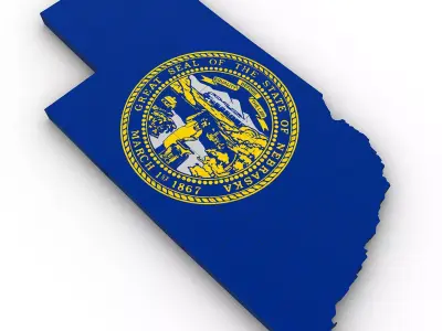 Nebraska Political Map 3D model