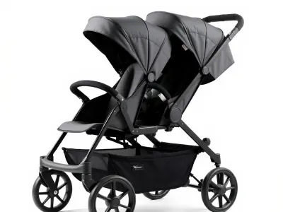 Twin Stroller Dual Seats Ergonomic Design model pack Low-poly 3D model