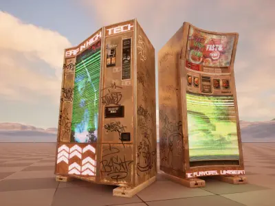 Cyberpunk Food Vending Machine 3D model