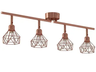 4 Light Metal Ceiling Lamp Erma 3D model