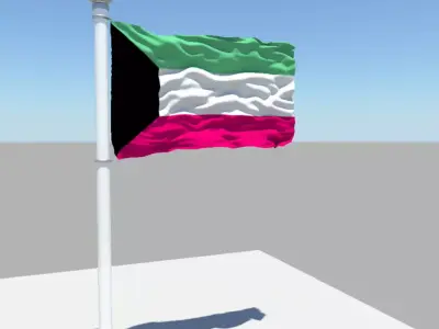 Kuwait flag 3D model