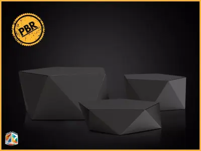 Geometric Trophy Award 3 Bases Pack 3D model