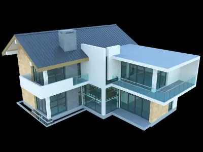 2 Story Modern Style House 3D model