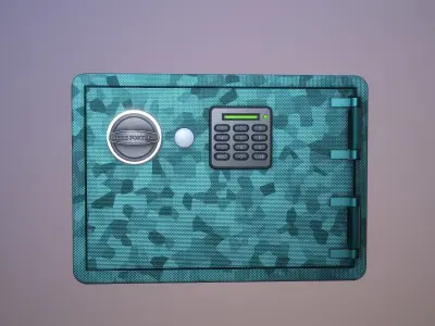 Small Security Safe Low-poly 3D model