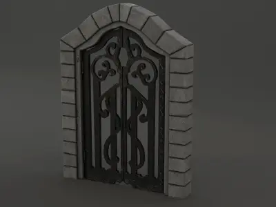 Medieval Door Gate Ornate Design Door 3D Model Low-poly 3D model