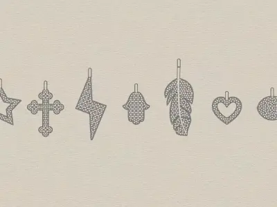 moon star heart fish butterfly cross crescent 3D print model