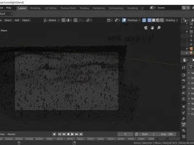 Unseen tunnel in forest with watch towers low poly scene Free low-poly 3D model