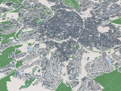 Aachen City Germany 3D model