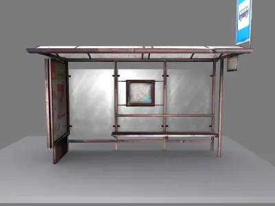 Bus stop Low-poly 3D model