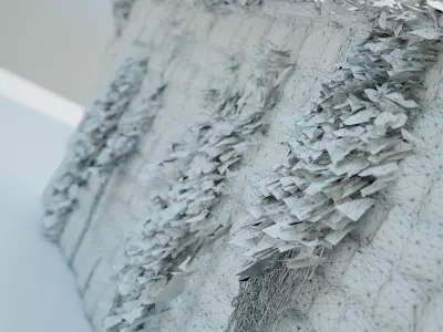 Red brick wall with ivy 3D model