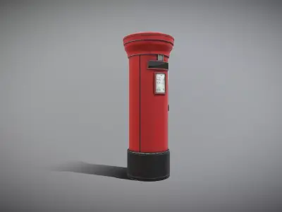 Mail Post Box Low-poly 3D model