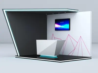 Futuristic booth 3D model