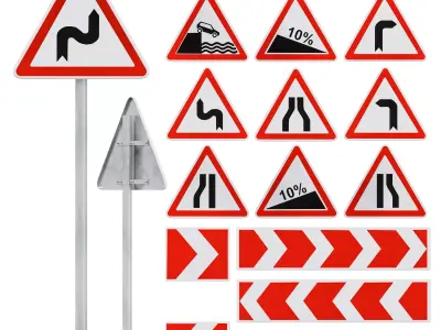 Warning signs set 1 3D model