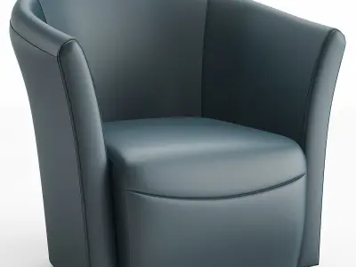 Rocket Rivera Red and blue Swivel Accent Chair Low-poly 3D model