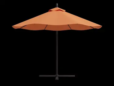 Orange 10Ft Umbrella Low-poly 3D model