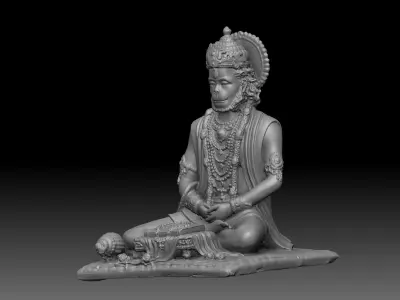 meditaion hanuman 3d printable model 3D print model