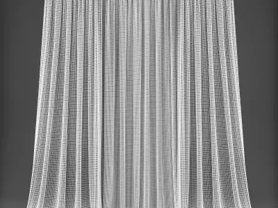 Curtain 3D pair of curtains Low-poly 3D model
