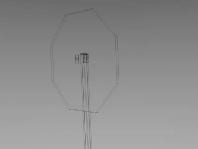 Stop sign Low-poly 3D model